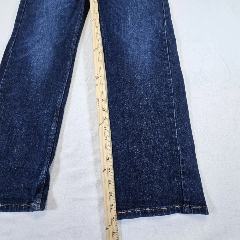 Levi's 505 Jeans Mens 36 32 Regular Fit Straight Leg Jeans Dark Wash Red 